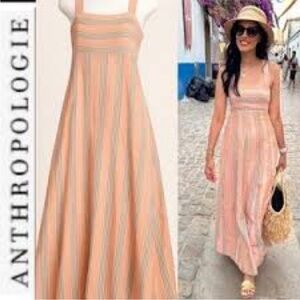 ANTHROPOLOGIE | Maeve Linen Blend Tie-Back A-Line Dress